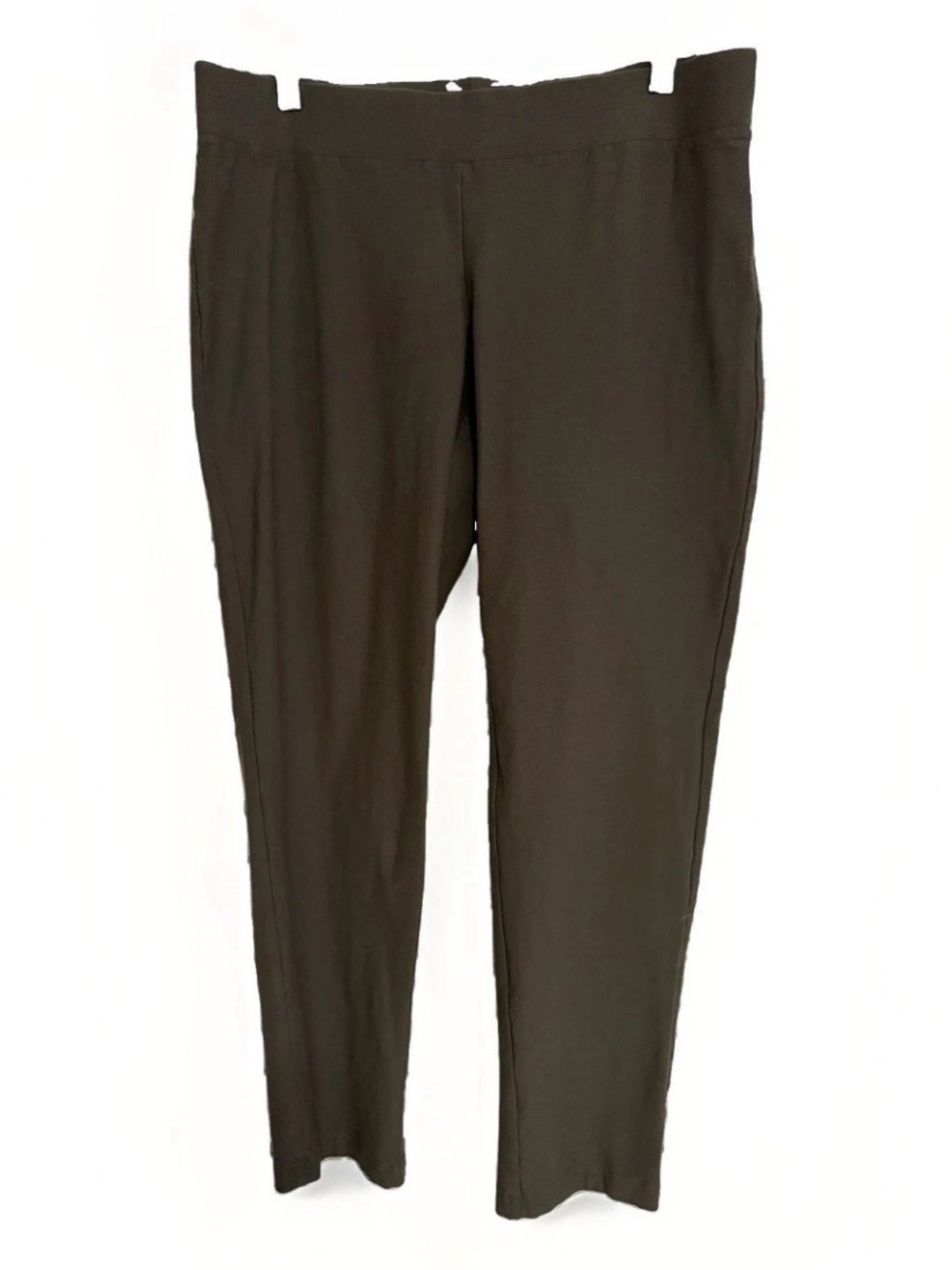 Eileen Fisher Women’s Petite Large Gray Pants Crepe Pull On Stretch Straight